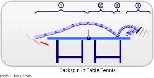 Backspin in table tennis
