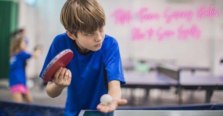He is serving in a legal way following the table tennis serving rules