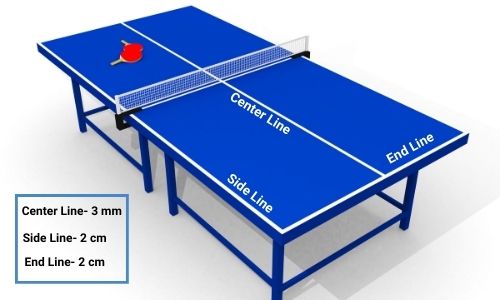 Marking on the table tennis table surface