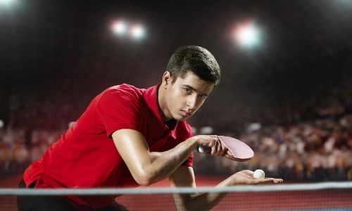Backhand service in table tennis