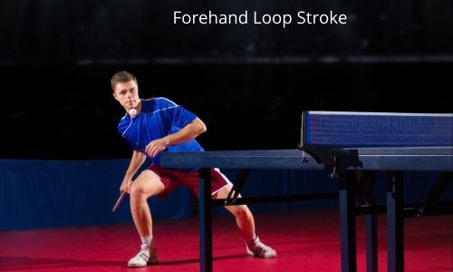 Forehand loop stroke in the game of table tennis