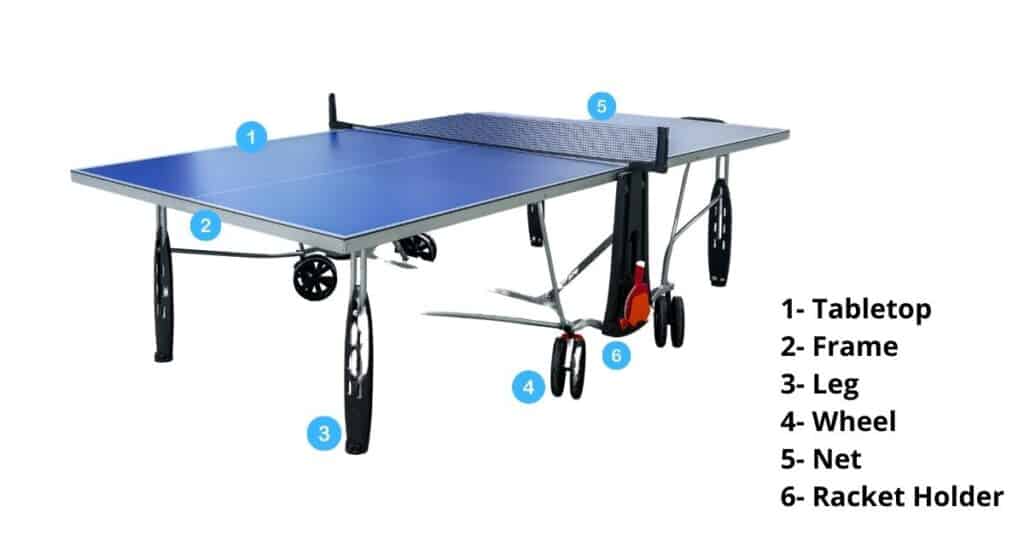 Outdoor ping pong table parts