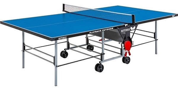 Butterfly playback rollaway outdoor ping pong table
