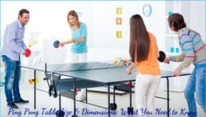 Size and dimensions of ping pong tables